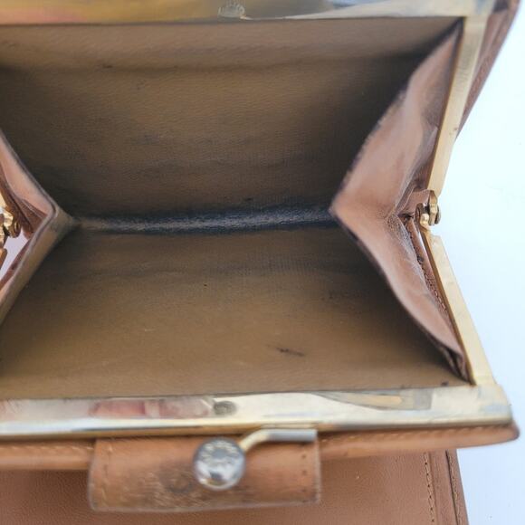 Celine Vintage Bifold Leather Beige Tan Wallet Medium Folding Card Bill Holder - Picture 8 of 13